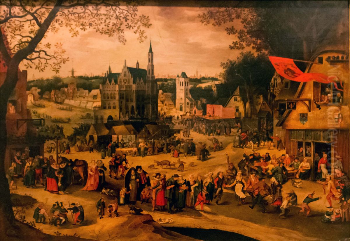 The Fair At Audenaerde Or The Kermesse Of Saint George Oil Painting by David Vinckboons I