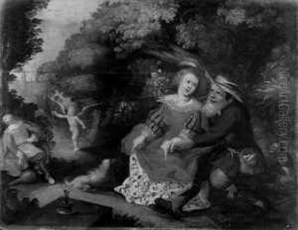 Landschaft Mit Ungleichem Liebespaar. Oil Painting by David Vinckboons I