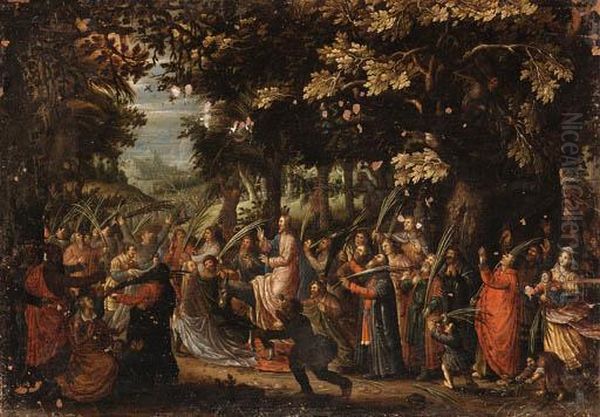 Christ's Entry Into Jerusalem Oil Painting by David Vinckboons I