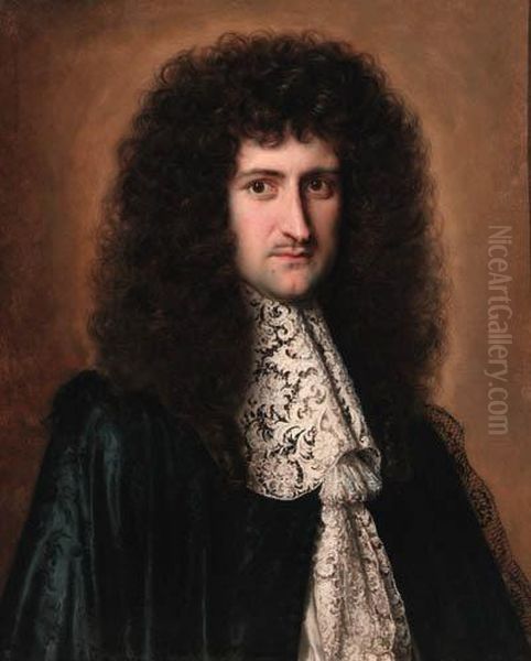 Portrait Of A Gentleman Said To 
Be Lorenzo Colonna, Half-length, Ina Black Jacket With A Lace Collar Oil Painting by Jacob Ferdinand Voet