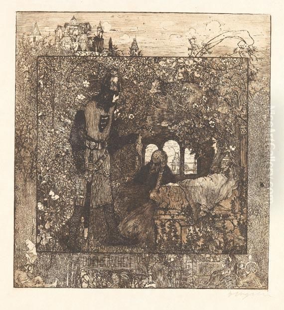 Dornroschen Oil Painting by Heinrich Vogeler