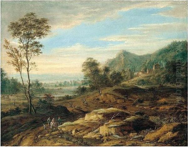 Signed And Dated Lower Left: Oil Painting by Johann Christian Vollerdt or Vollaert