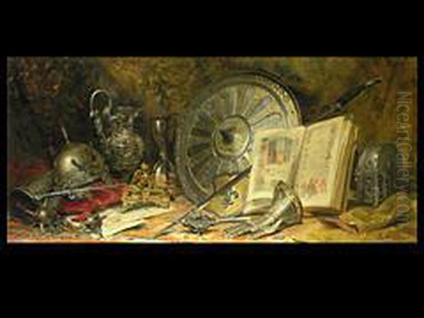 Grosses Stillleben Mit Kunst-
 Und Sammlungsgegenstanden Oil Painting by Antoine Vollon