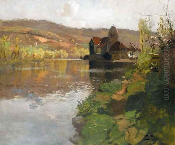 Sunset at Beaulieu, Corr&egrave;ze (Solnedgang i Beaulieu, Corr&egrave;ze) Oil Painting by Fritz Thaulow