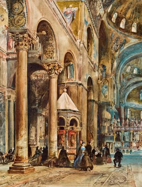Blick In Das Innere Des Domes Von San Marco In Venedig Oil Painting by Rudolf Ritter von Alt