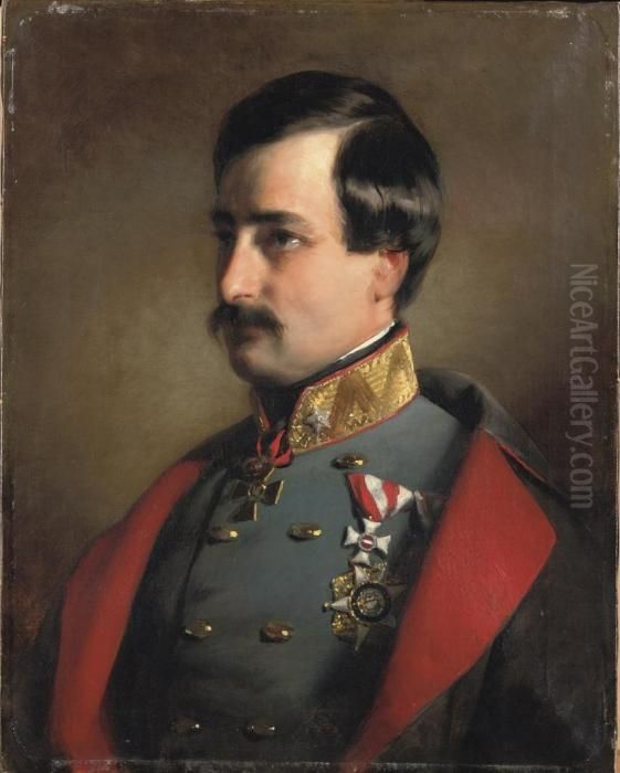 Portrait Of Count Alexander Von 
Mensdorff-pouilly, Prince Von Dietrichstein Zu Nicolsburg Oil Painting by Friedrich Ritter von Amerling
