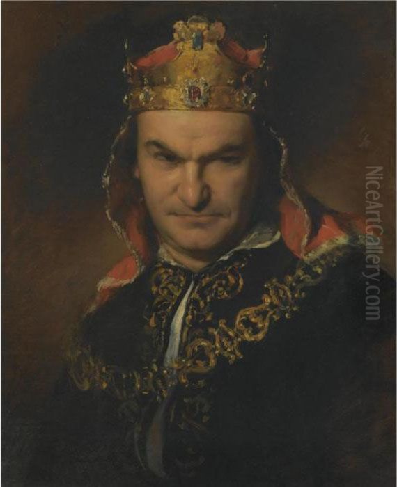 Bildnis Des Schauspielers 
Bogumil Dawison Als Richard Iii (portrait Of The Actor Bogumil Dawison 
As Richard Iii) Oil Painting by Friedrich Ritter von Amerling