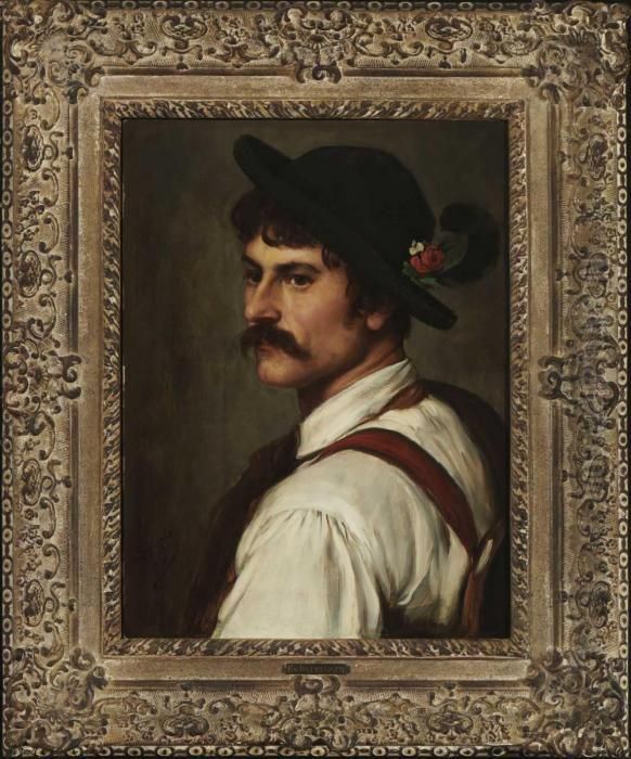 Junger Bauer. Oil Painting by Franz Von Defregger