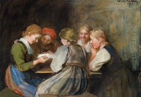 Liebesbrief Oil Painting by Franz Von Defregger