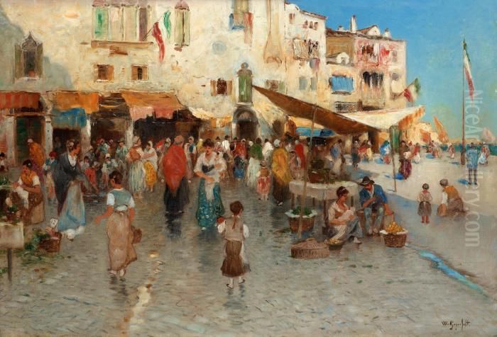 Fisktorg Fran Chioggia Oil Painting by Wilhelm von Gegerfelt