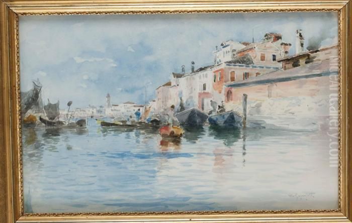 Venetianskt Kanalmotiv Oil Painting by Wilhelm von Gegerfelt