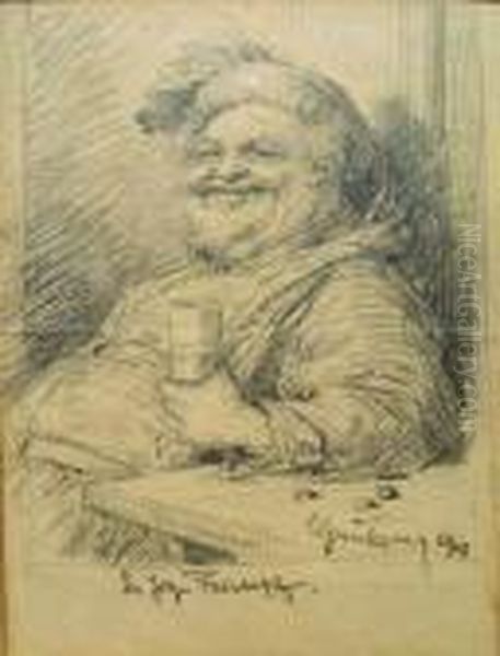 Sir John Falstaff Oil Painting by Eduard Von Grutzner