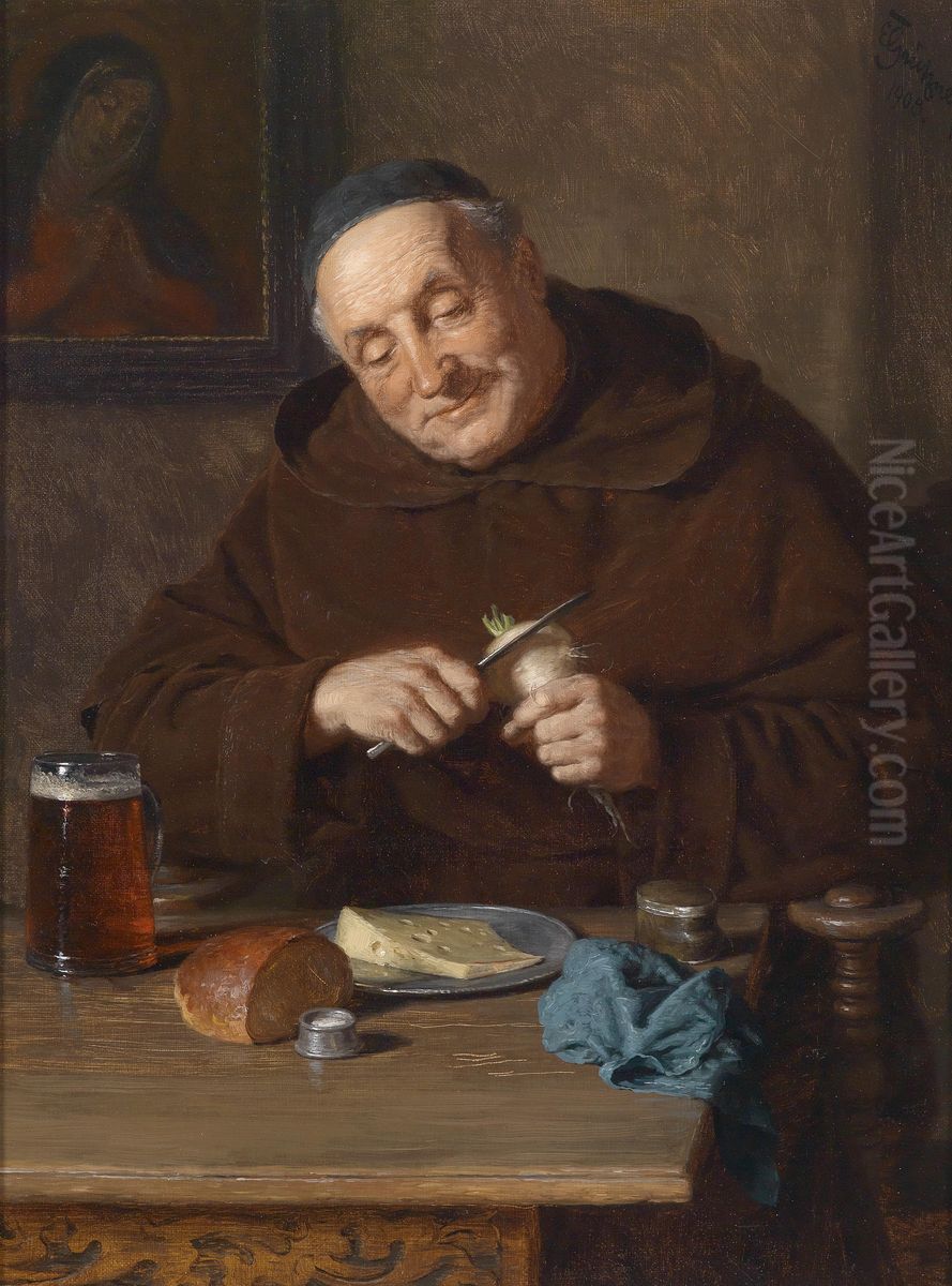 Brotzeit Oil Painting by Eduard Von Grutzner