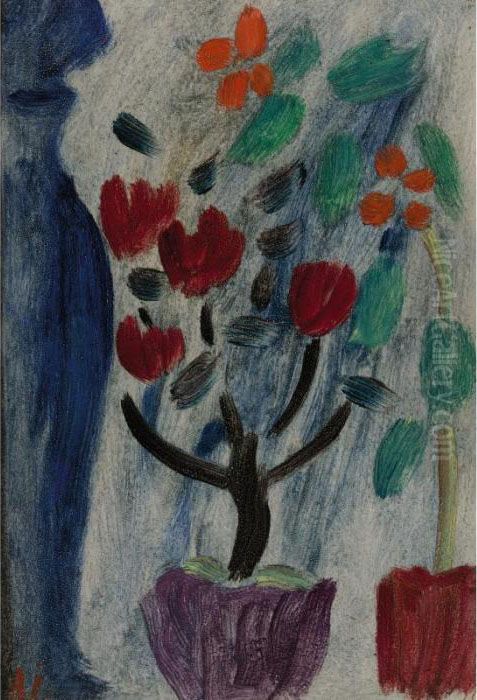Grosses Stilleben: Blumen (large Still Life: Flowers) Oil Painting by Alexei Jawlensky