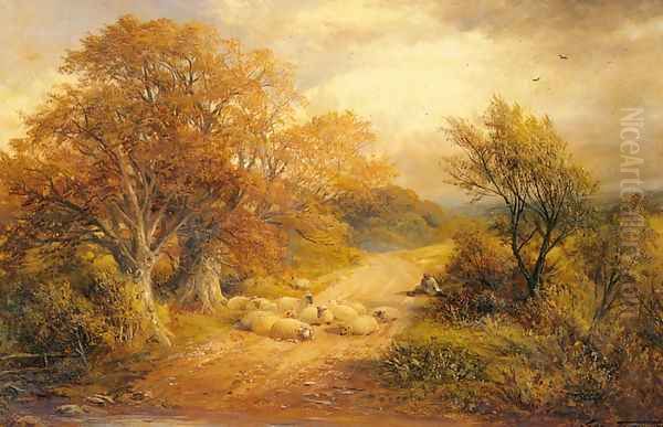 A Derbyshire Water Lane Oil Painting by George Turner