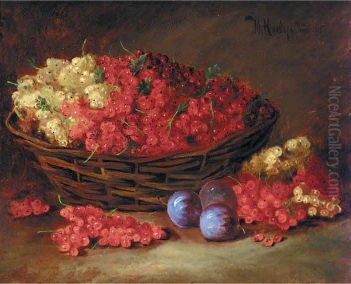 Still Life With Berries And Plums Oil Painting by Iulii Iul'evich (Julius) Klever