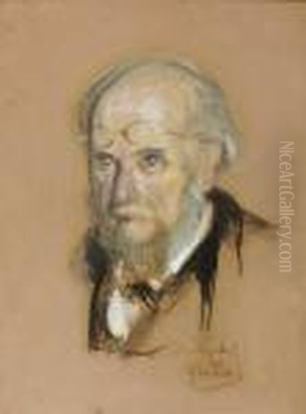 Adolf Friedrich Graf Von Schack Oil Painting by Lenbach Franz Von