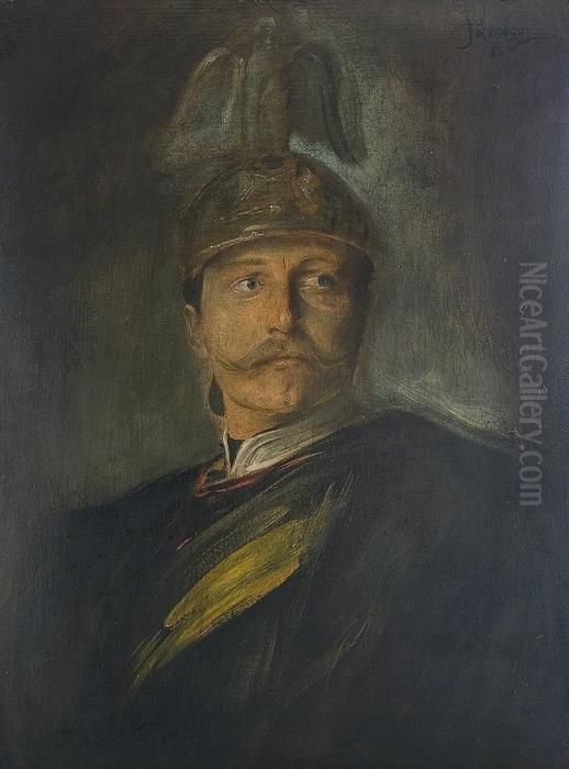 Bildnis Kaiser Wilhelm Ii Oil Painting by Lenbach Franz Von