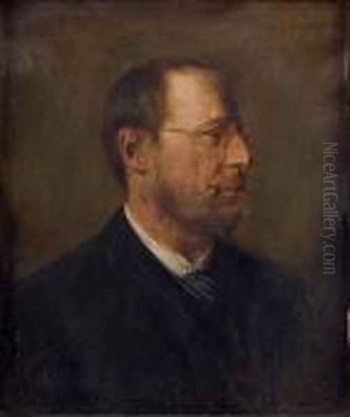 Portrait D'homme Aux Lunettes Oil Painting by Lenbach Franz Von