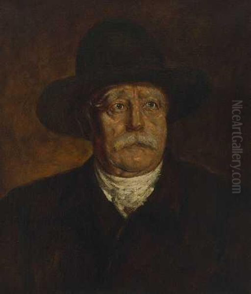 Otto Furst Von Bismarck Oil Painting by Lenbach Franz Von