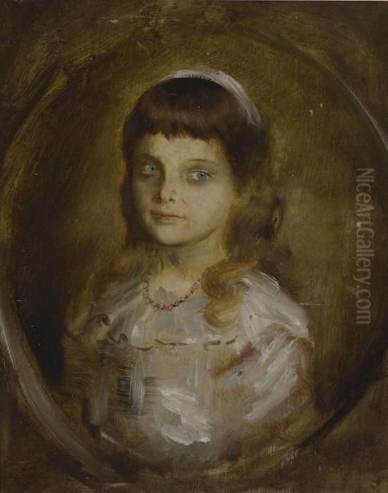 Bildnis Einer Tochter Konig Ludwigs Iii. Von Bayern Oil Painting by Lenbach Franz Von