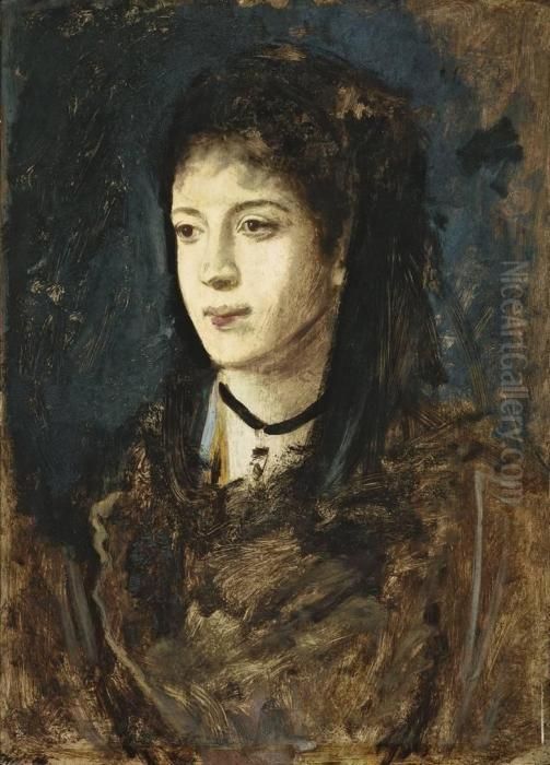 Grafin Donhoff Oil Painting by Lenbach Franz Von