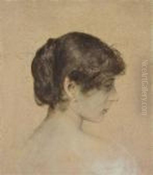 Miss Meadows Oil Painting by Lenbach Franz Von