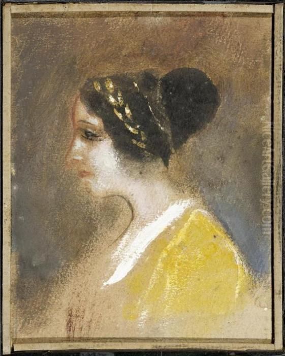 Portrait Of Penelope, The Daughter Of The Painter Nicolaus Gysis Oil Painting by Lenbach Franz Von