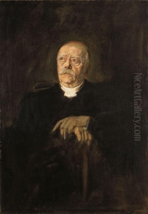 Otto Furst Von Bismarck Oil Painting by Lenbach Franz Von