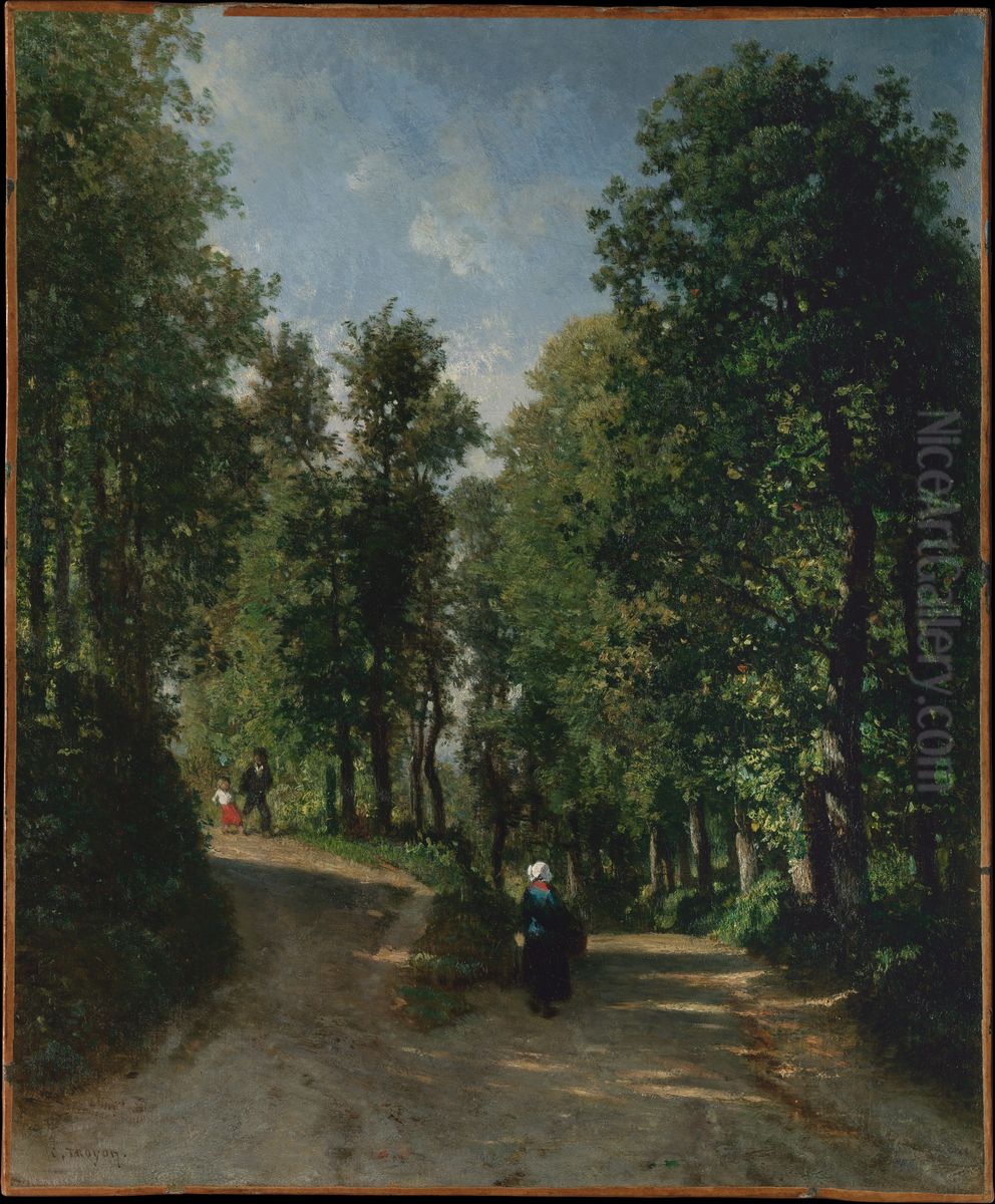 Road in the Woods Oil Painting by Constant Troyon