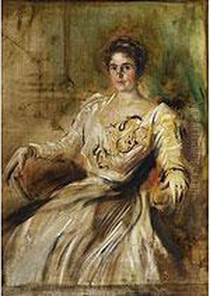 Portrait Der Frau Rosner Oil Painting by Lenbach Franz Von