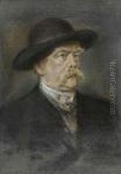 Otto Furst Bismarck Oil Painting by Lenbach Franz Von