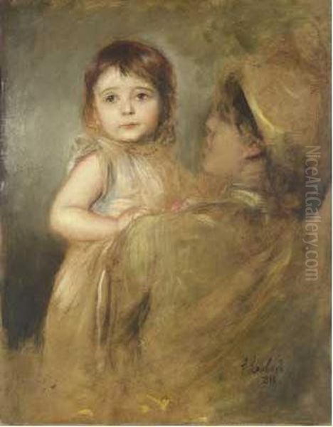 Ritratto Di Bambina Oil Painting by Lenbach Franz Von