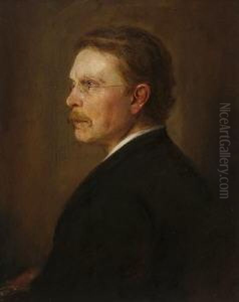 Herrenportrat. Oil Painting by Lenbach Franz Von