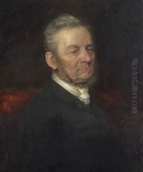 Herrenportrat. Oil Painting by Lenbach Franz Von