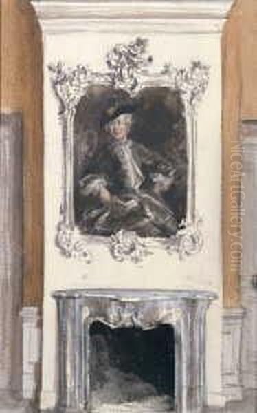 Konig Friedrichs Ii., Vermutlich Der Prinzessin
 Amalie, Abtissin Von Quedlinburg. Oil Painting by Adolph von Menzel