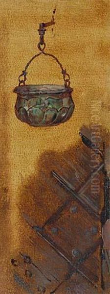 Study Of A Hanging Vessel Oil Painting by Adolph von Menzel