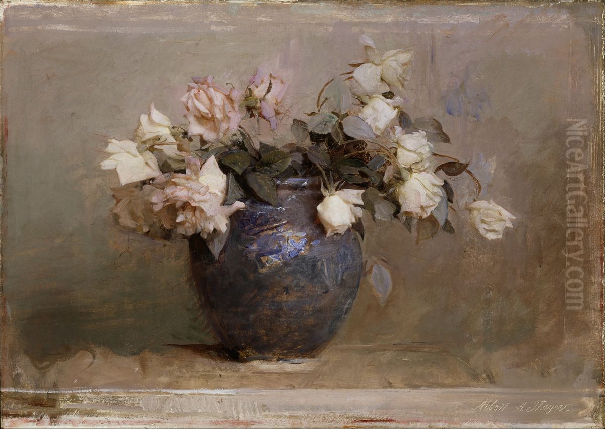 Roses Oil Painting by Abbott Handerson Thayer