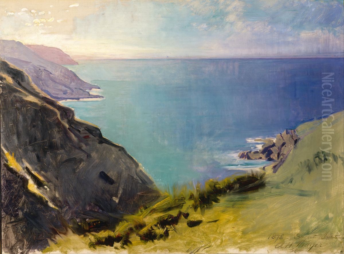 Cornish Headlands Oil Painting by Abbott Handerson Thayer