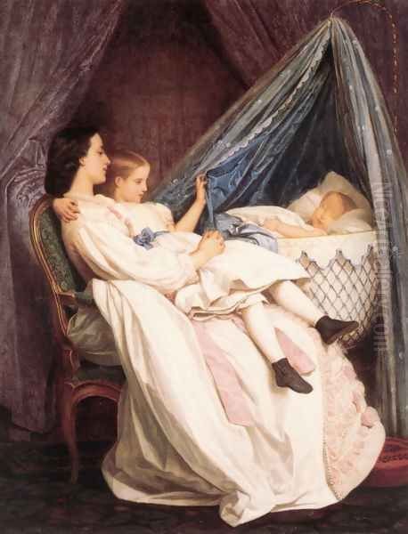 The New Arrival Oil Painting by Toulmouche Auguste