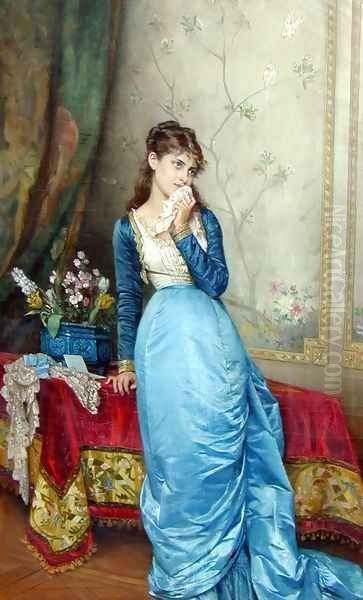 The Love Letter I Oil Painting by Toulmouche Auguste