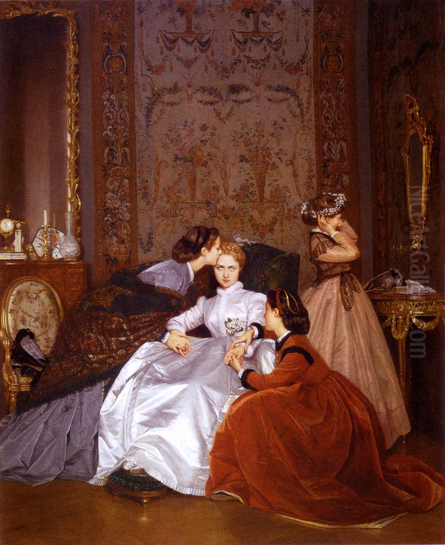 The Reluctant Bride Oil Painting by Toulmouche Auguste