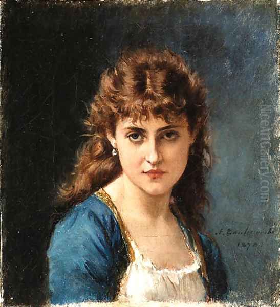 A lovely lady Oil Painting by Toulmouche Auguste