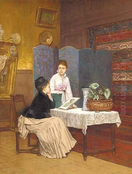 The private view Oil Painting by Toulmouche Auguste