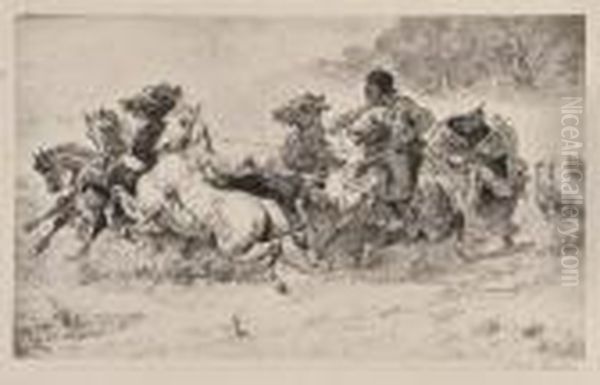 The Escape Oil Painting by Alfred Wierusz-Kowalski