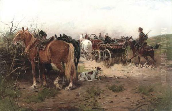 Returning Home Oil Painting by Alfred Wierusz-Kowalski