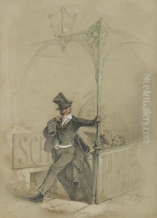 The Absent-minded Reveller Oil Painting by Mihaly von Zichy