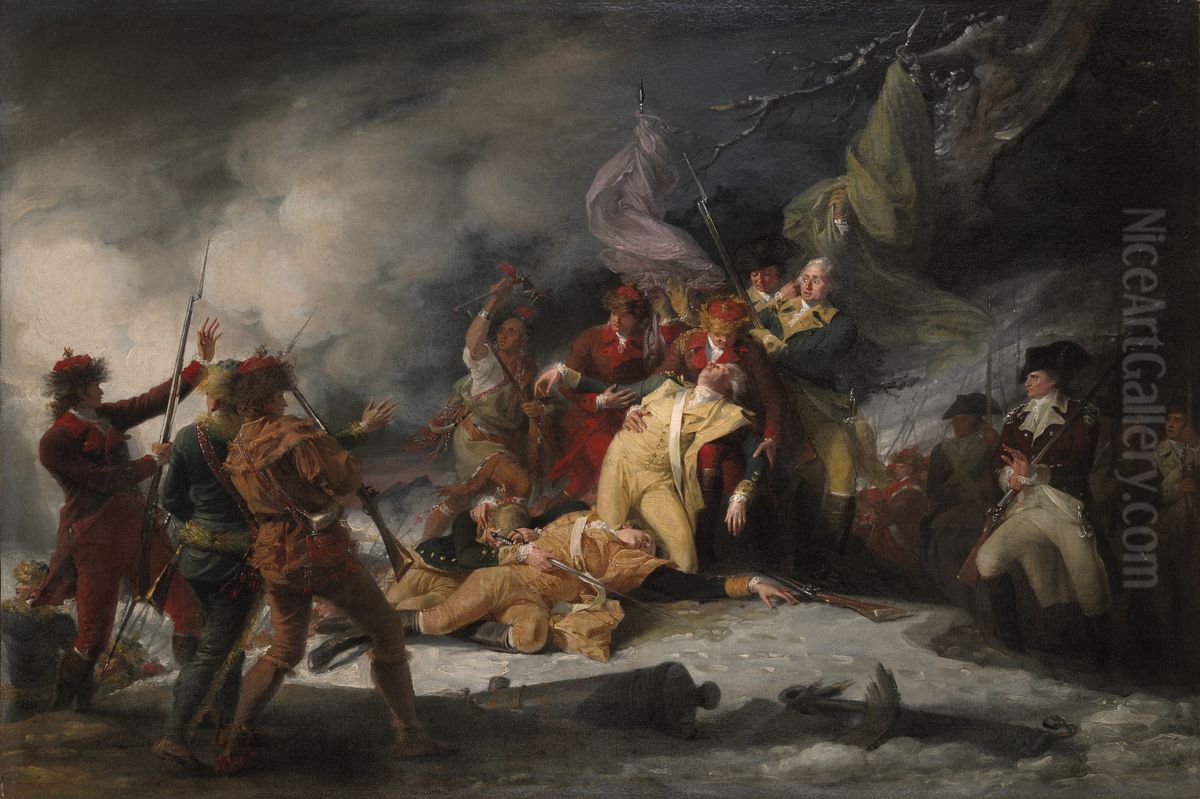 The Death of General Montgomery in the Attack on Quebec, December 31, 1775 Oil Painting by John Trumbull