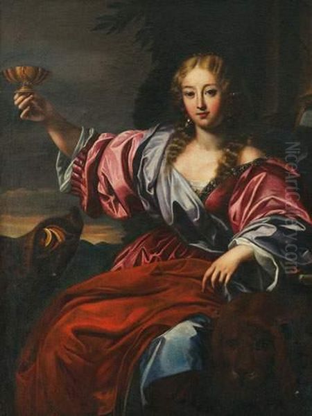 Ecole De, Allegorie Oil Painting by Aubin Vouet