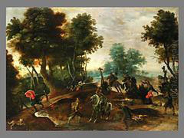 Der Uberfall Oil Painting by Sebastien Vrancx